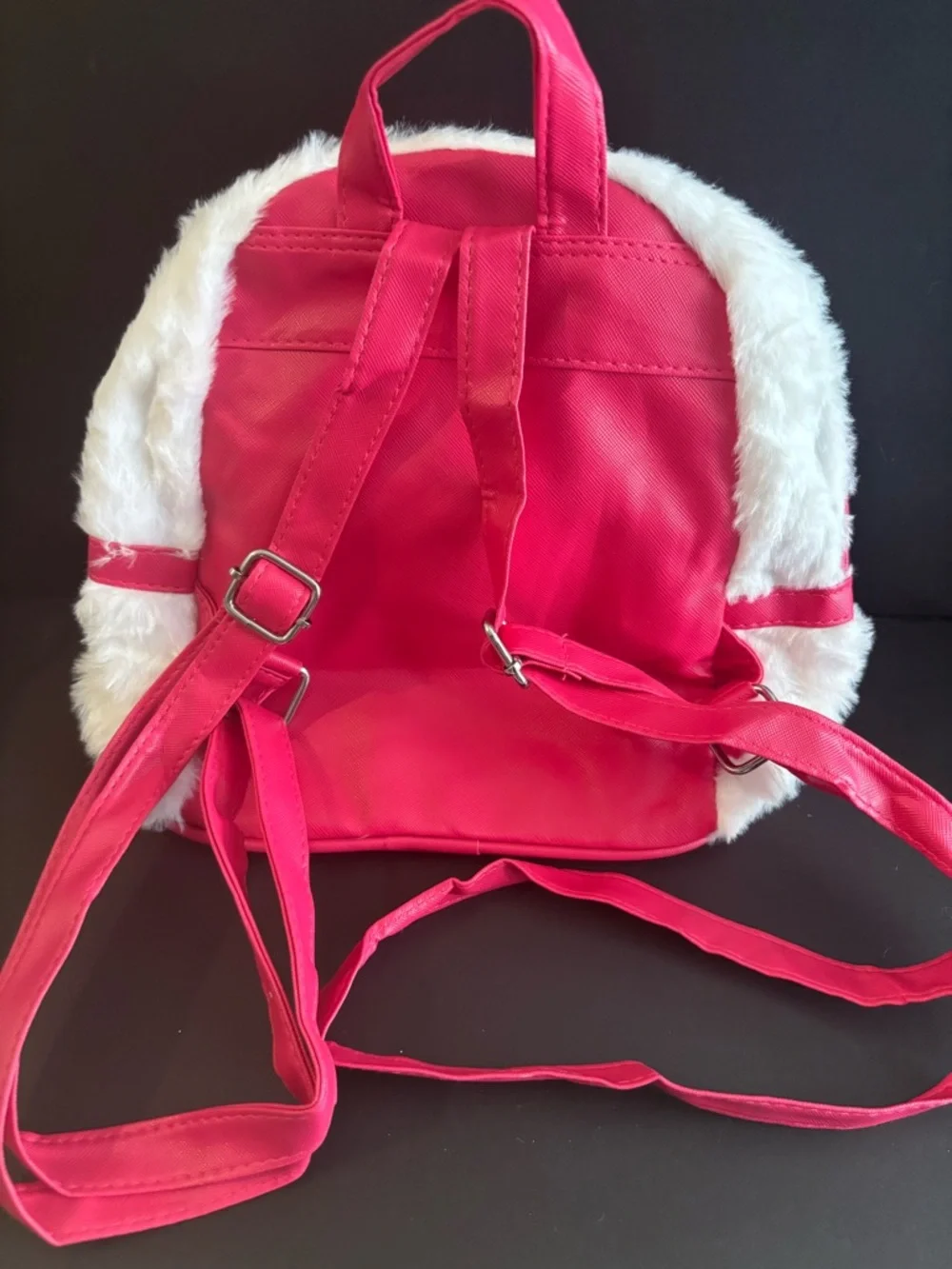 Hello Kitty Plush Kids Backpack - White and Hot Pink